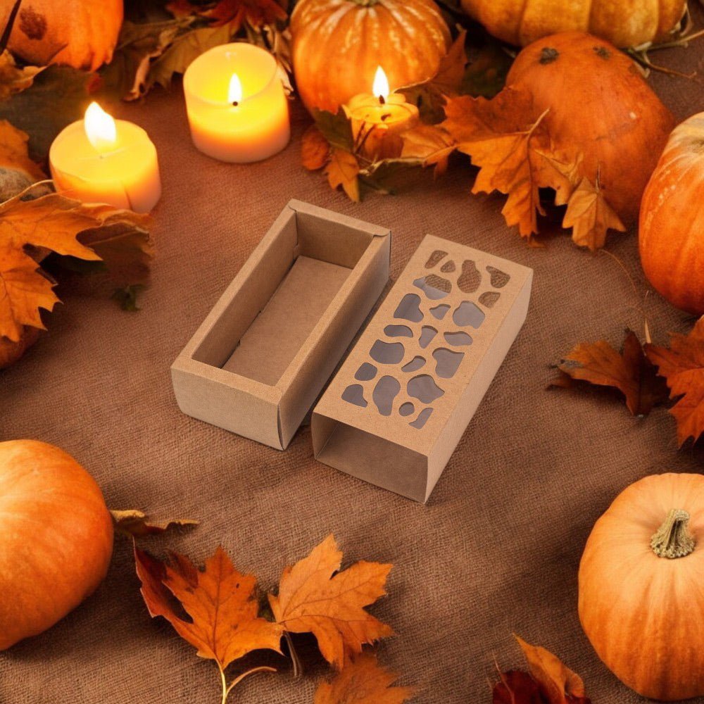 Cutie dreptunghiulară cu fereastră asimetrică - kraft (set 50 buc) - 6x13x4cm - CraftUp