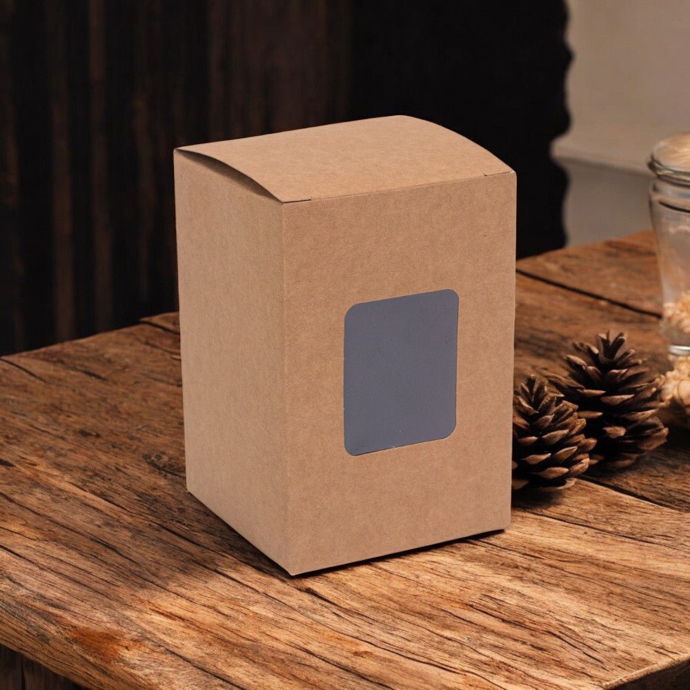 Cutie dreptunghiulară cu fereastră – kraft (set 50 buc) 6x6x16cm - CraftUp