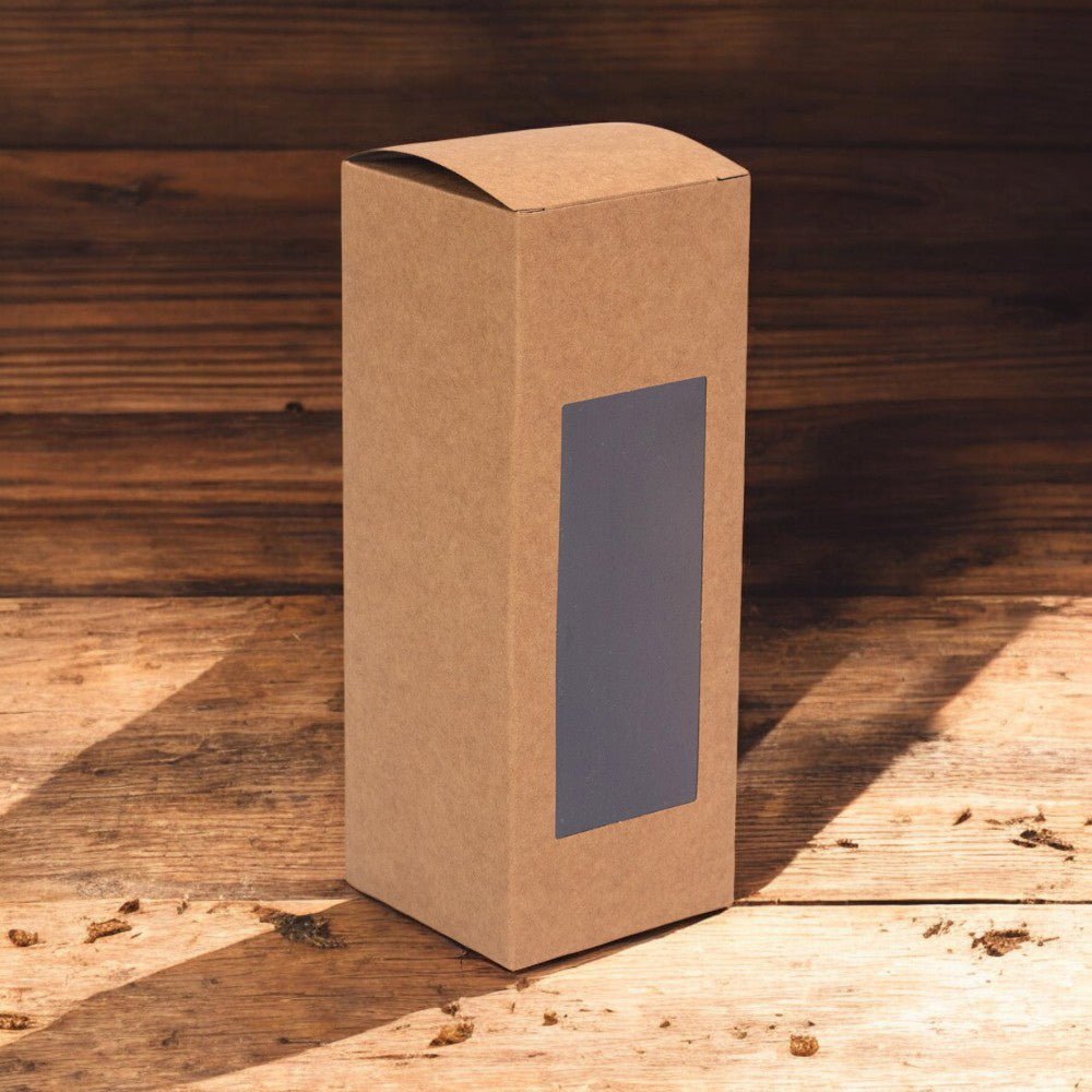 Cutie dreptunghiulară cu fereastră – kraft (set 50 buc) 9x9x18cm - CraftUp