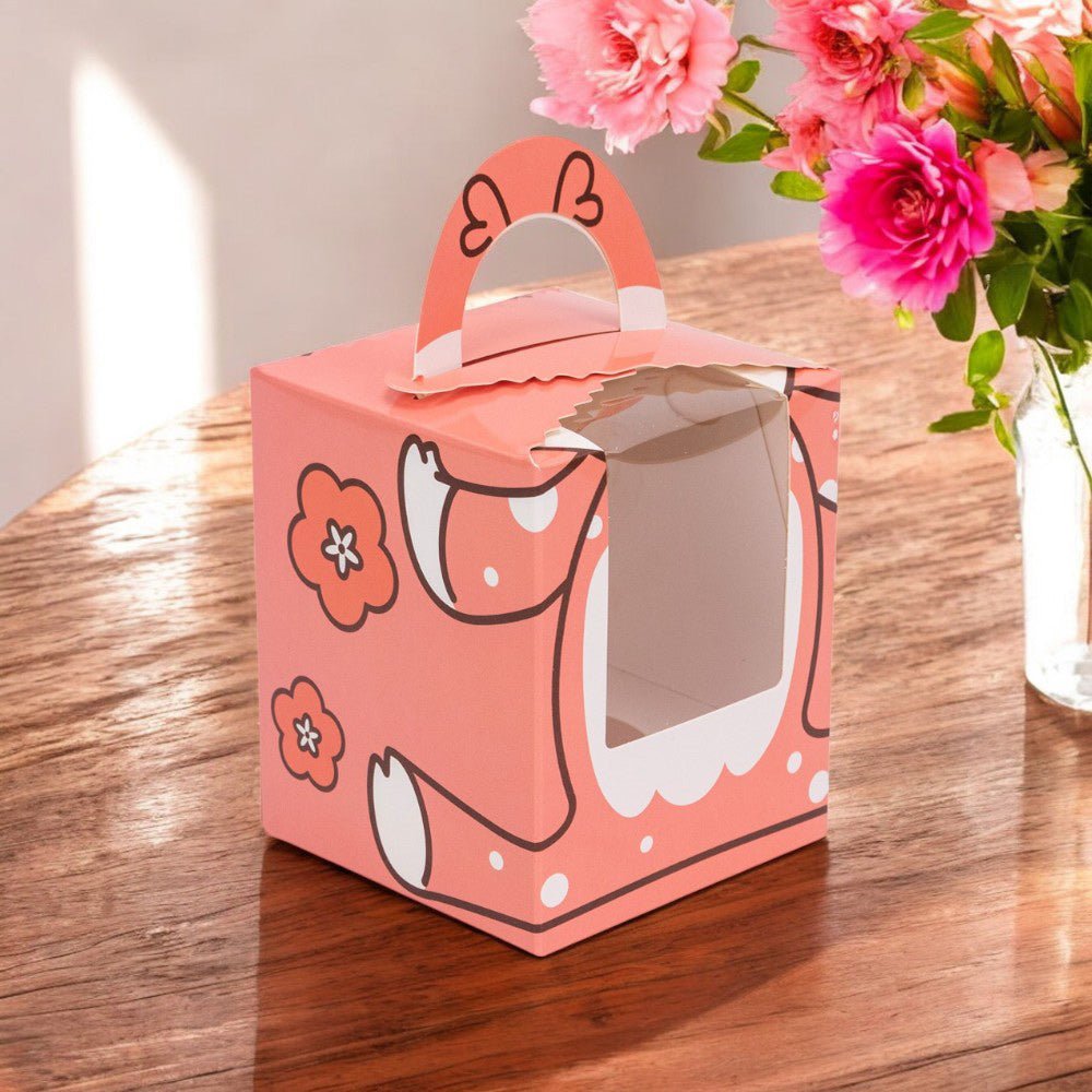 Cutie dreptunghiulară cu fereastră – model cerb (set 10 buc) – 9.2×9.2x11cm - CraftUp