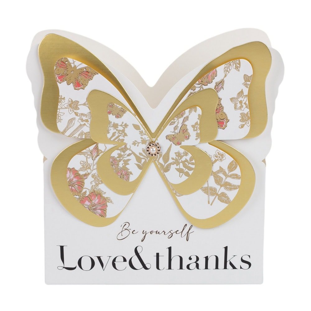 Cutie dreptunghiulară pentru flori model fluture - auriu (set 10 buc) - CraftUp
