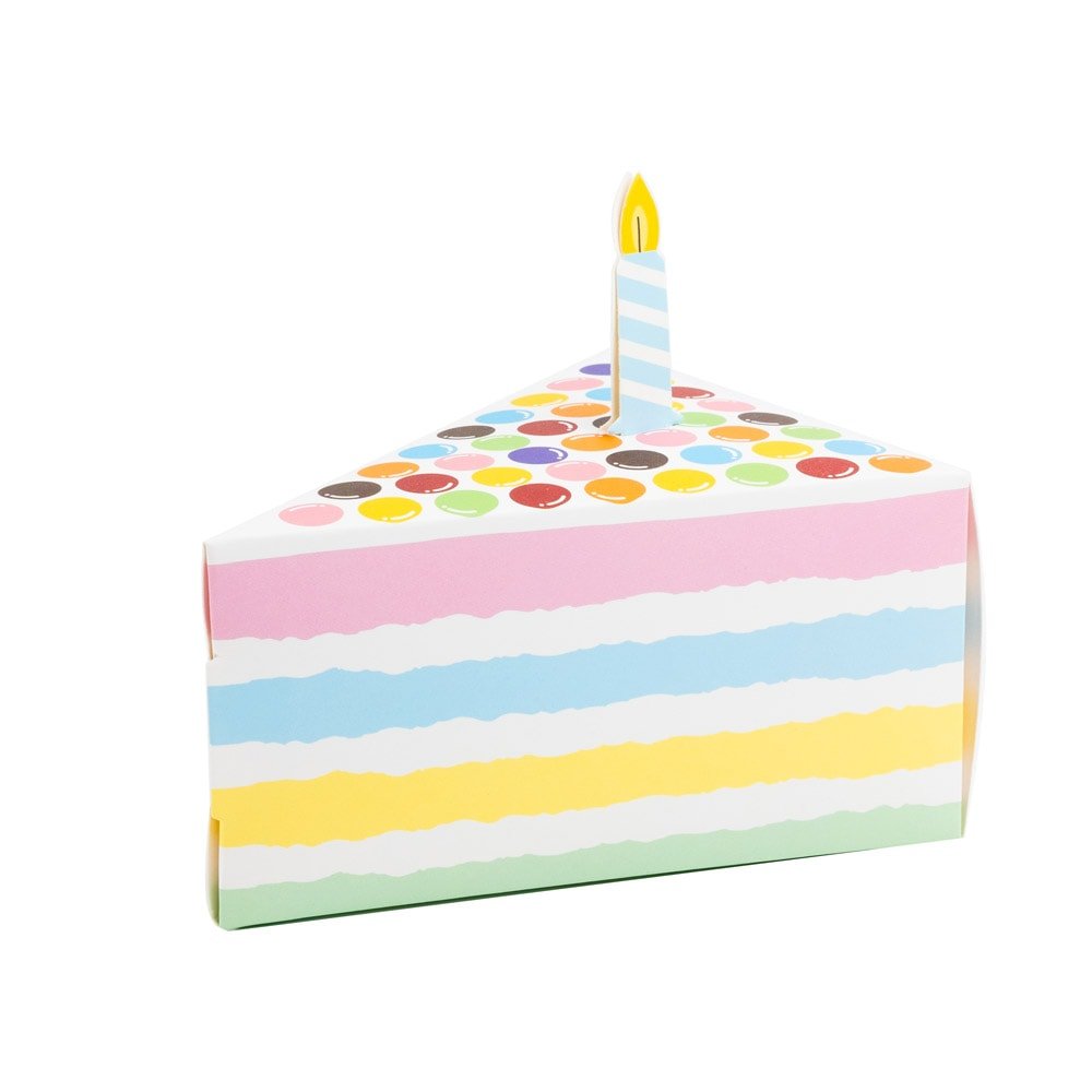 Cutie felie tort cu lumânare - multicolor (set 50 buc) - CraftUp