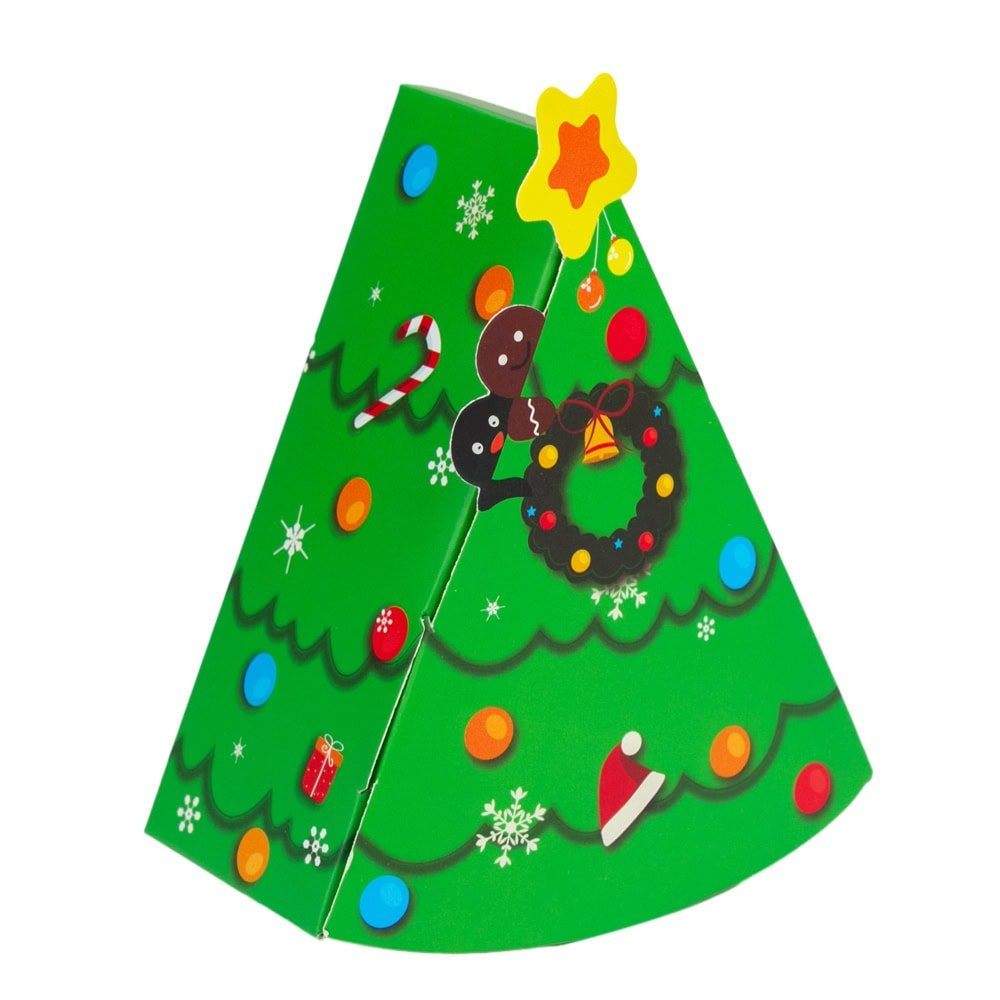 Cutie formă brad de Crăciun - verde (set 50 buc) - CraftUp