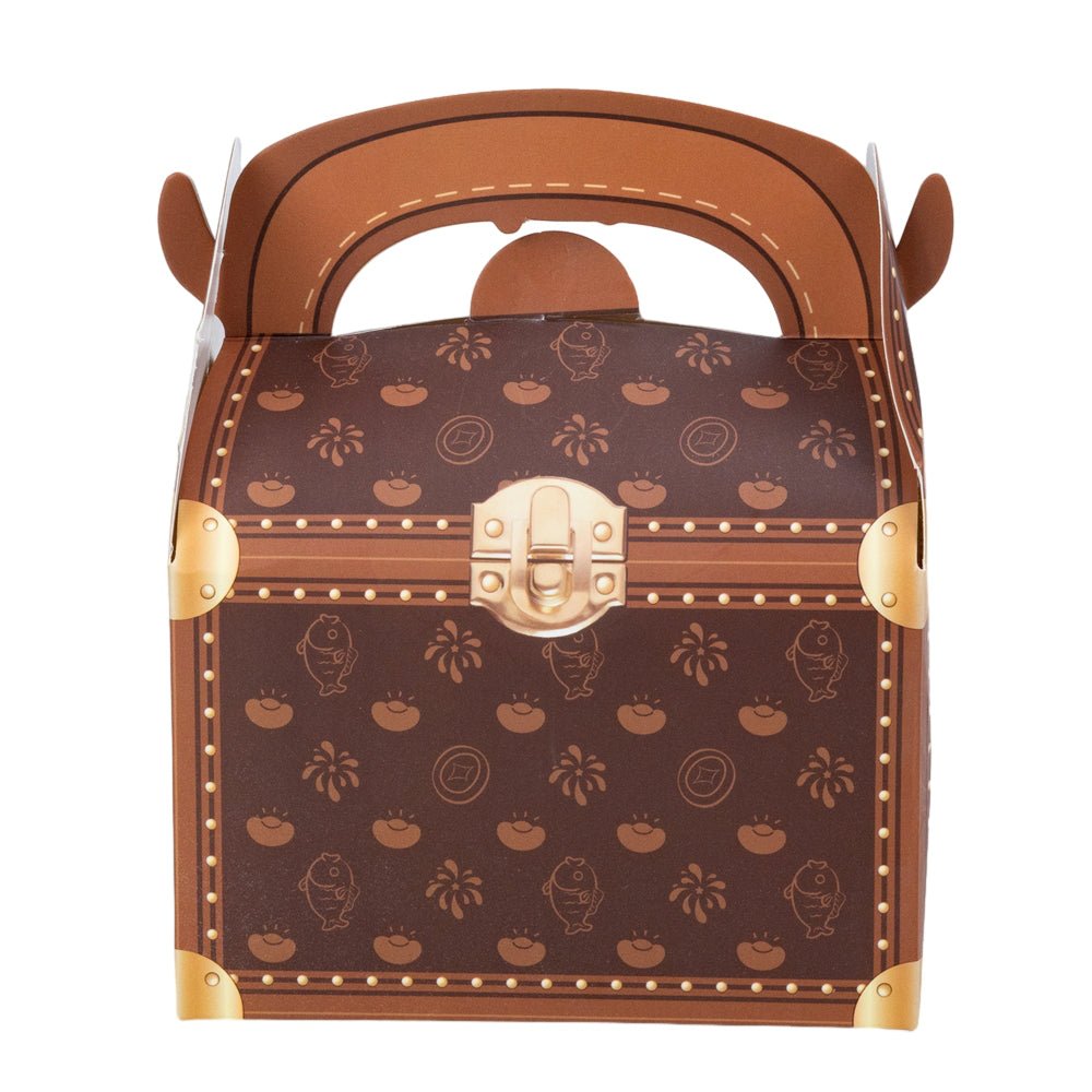 Cutie hârtie cu mâner tip geantă - maro (set 25 buc) - 11x14x7cm - CraftUp