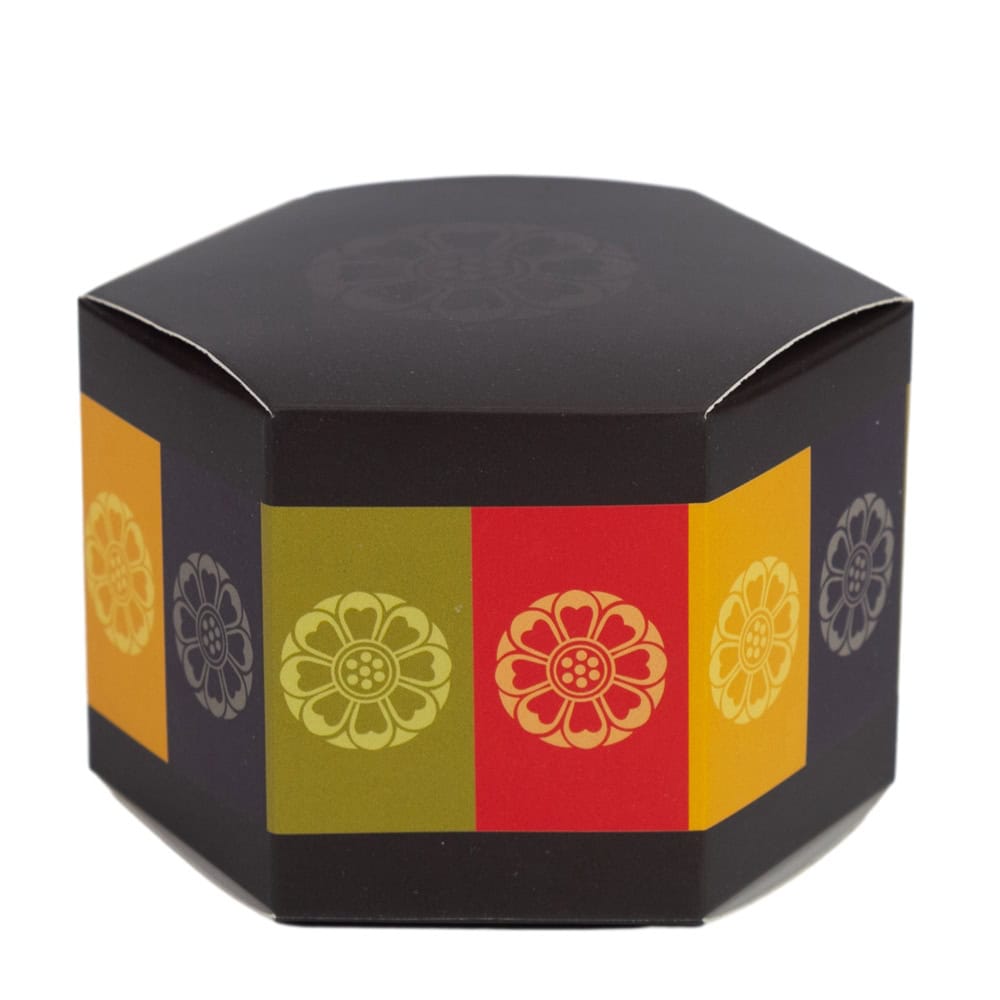 Cutie hexagonală cu capac și imprimeu rotund - negru (set 50 buc) - CraftUp