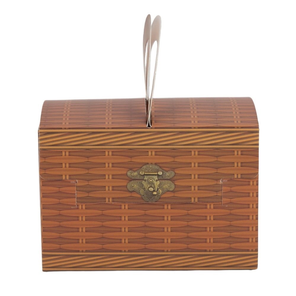 Cutie imitație cufăr cu mâner - maro (set 10 buc) - CraftUp