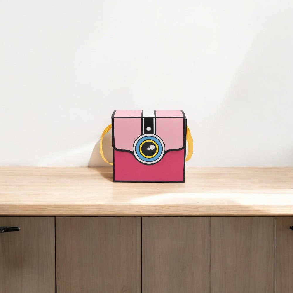 Cutie în formă de aparat foto cu mâner - roz (set 5 buc) - CraftUp