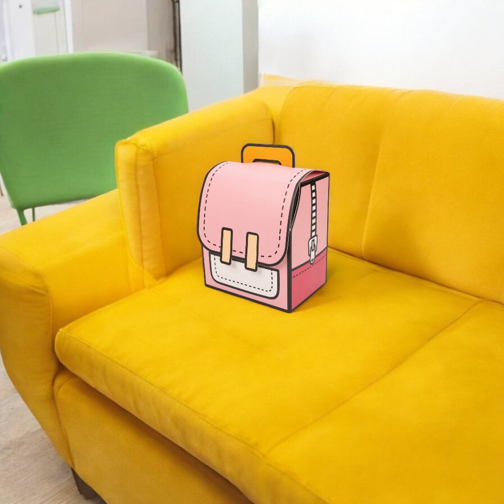 Cutie în formă de ghiozdănel cu mâner - roz (set 5 buc) - CraftUp