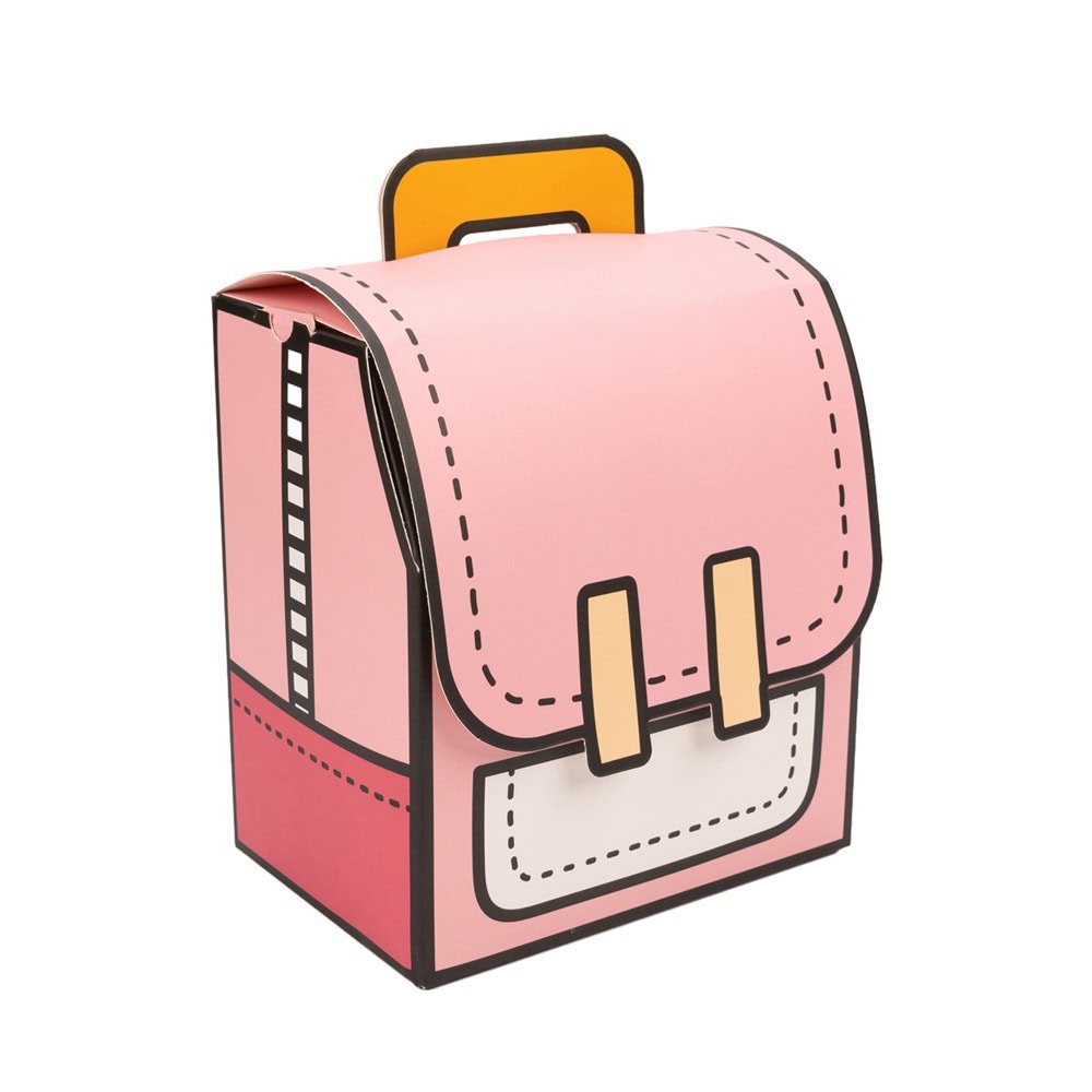 Cutie în formă de ghiozdănel cu mâner - roz (set 5 buc) - CraftUp