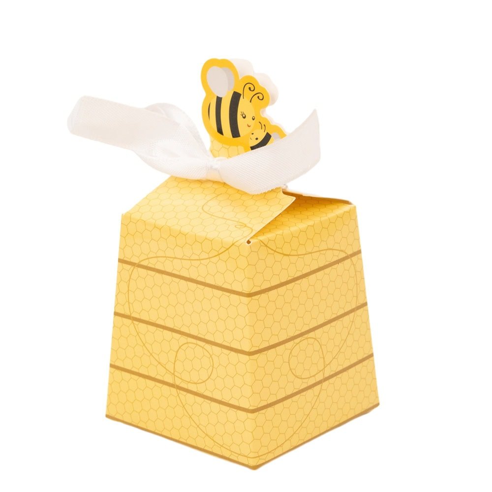 Cutie în formă de trapez cu panglică satin model fagure (set 50 buc) - CraftUp