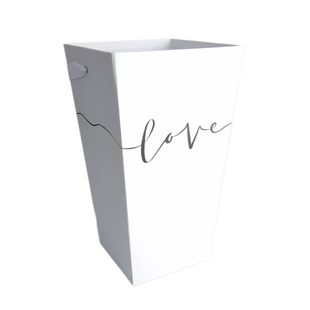 Cutie înaltă cu mâner model Love - alb - CraftUp