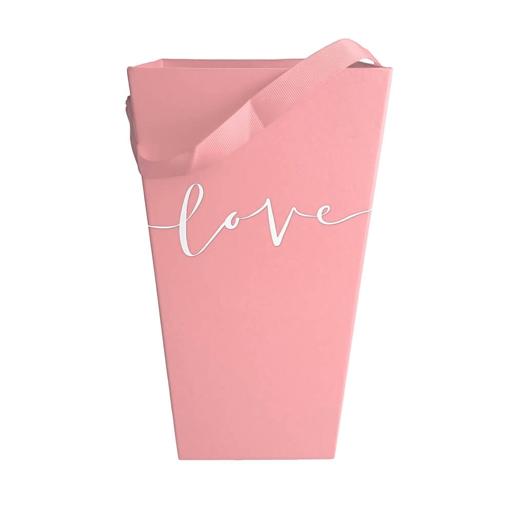 Cutie înaltă cu mâner model Love - roz - CraftUp