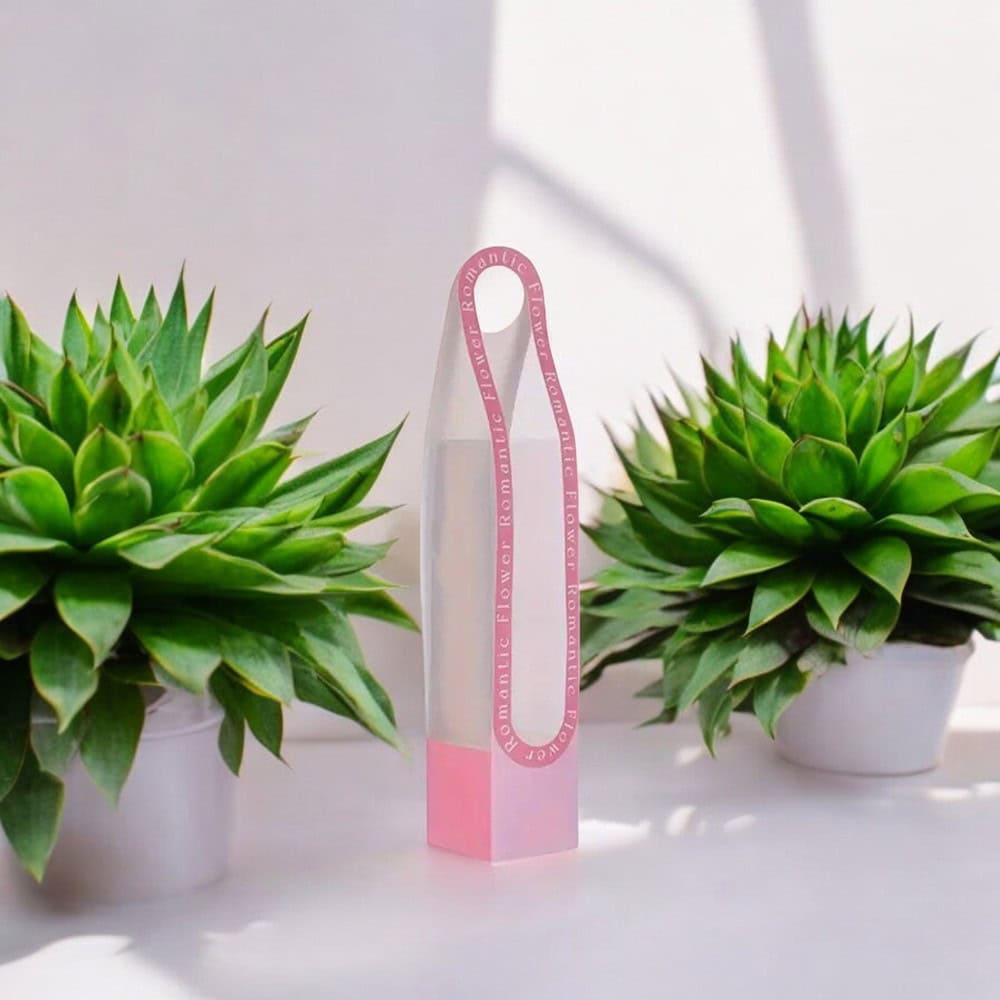 Cutie înalta pentru flori cu fereastră și mâner lung - roz (set 2 buc) - CraftUp