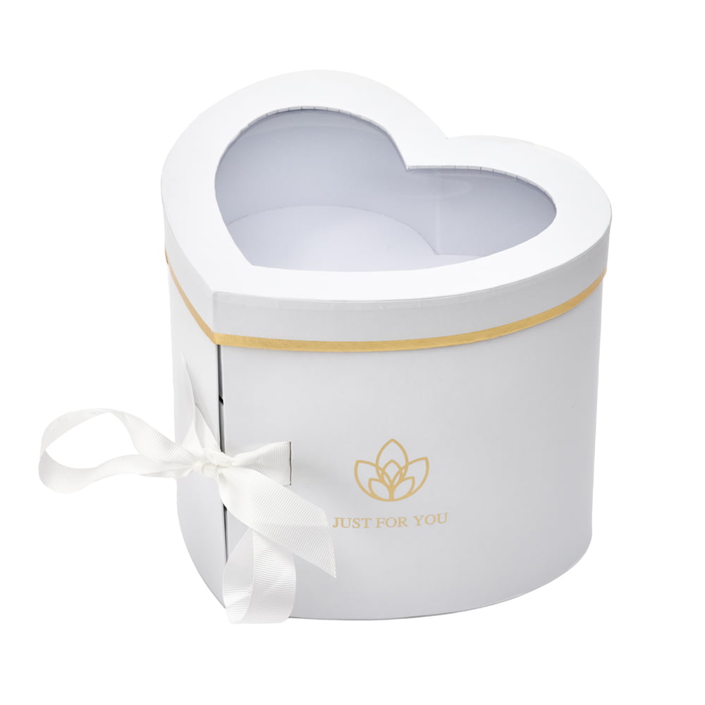 Cutie inimă cu fereastră fundă și sertar - alb - CraftUp