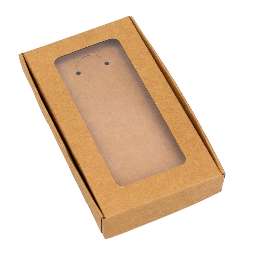 Cutie kraft pentru bijuterii cu fereastra transparenta (set 50 buc) - CraftUp