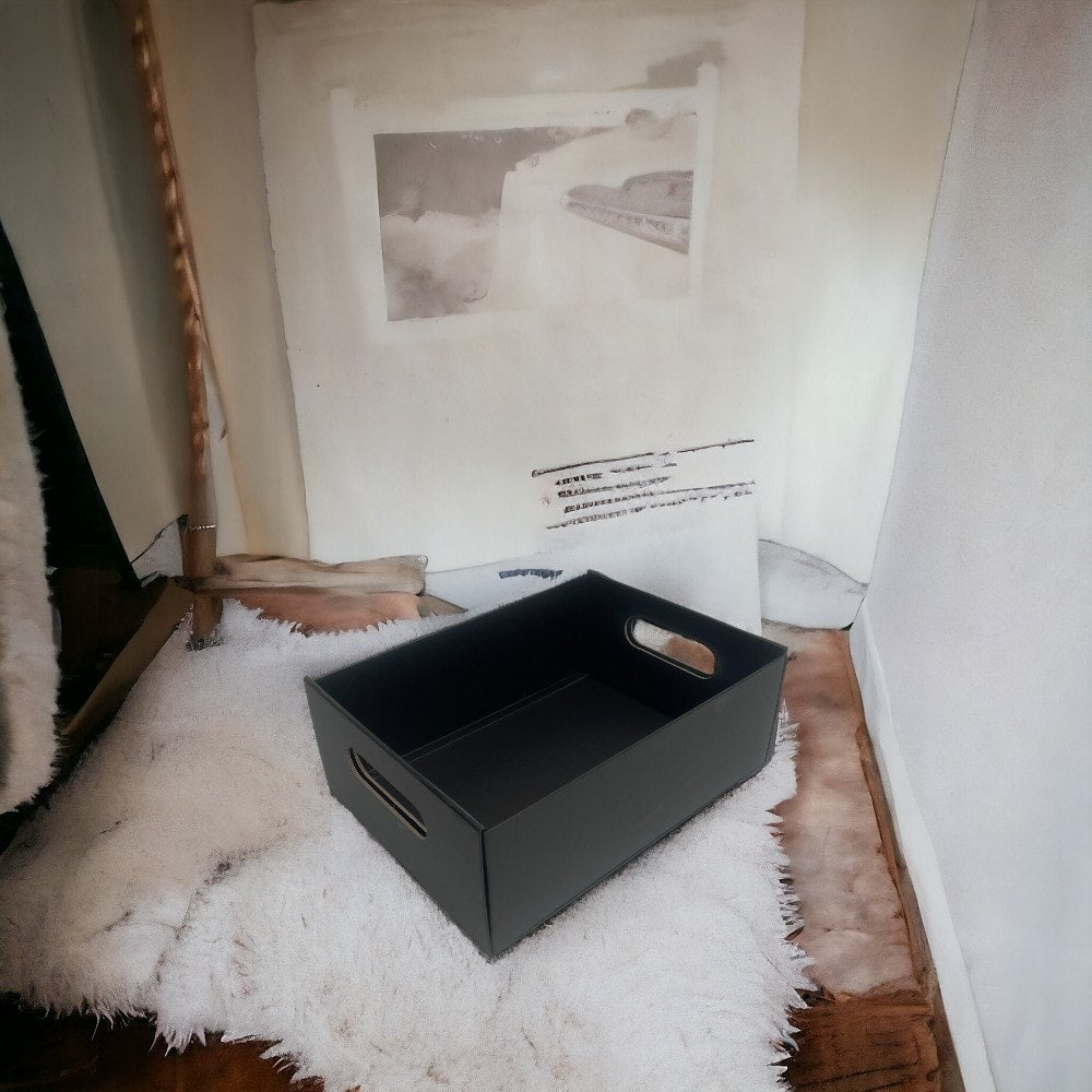 Cutie ladă cu mânere - negru - CraftUp