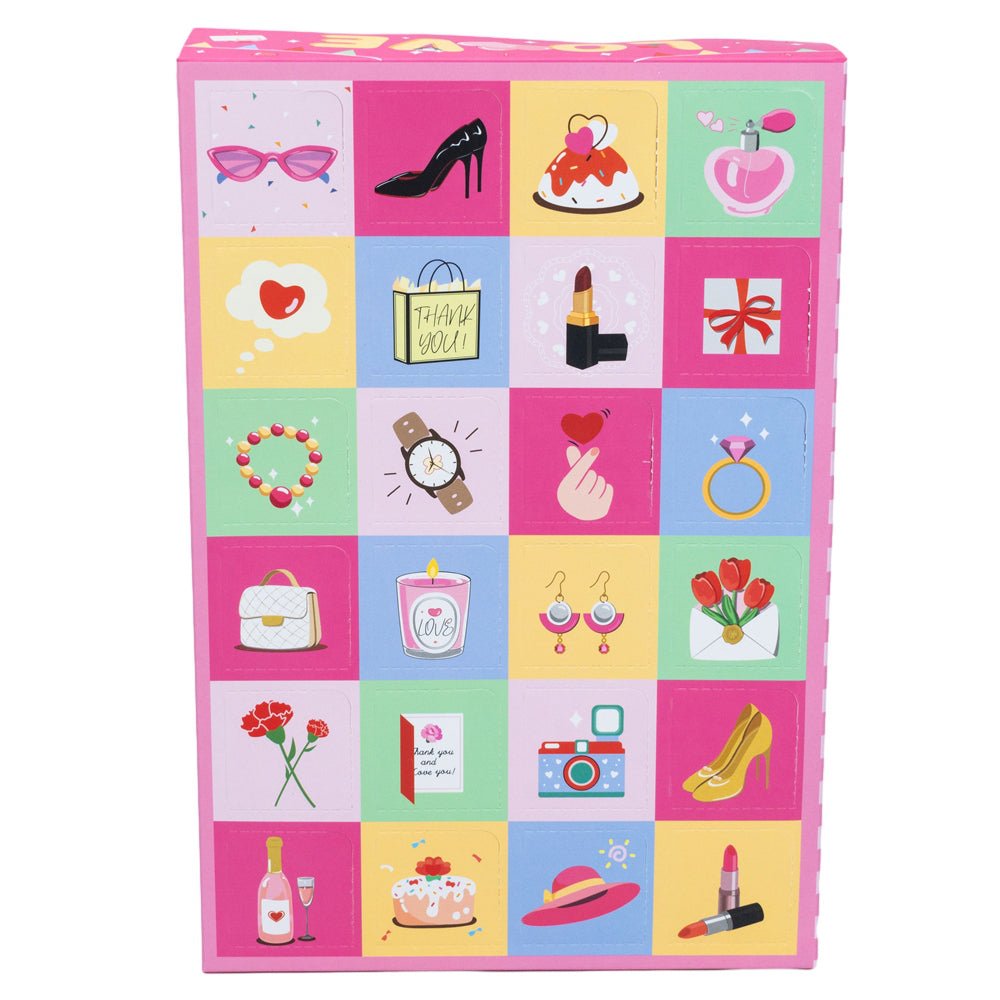 Cutie mare cadou roz cu 24 compartimente și capac apăsabil (set 5 buc) - CraftUp