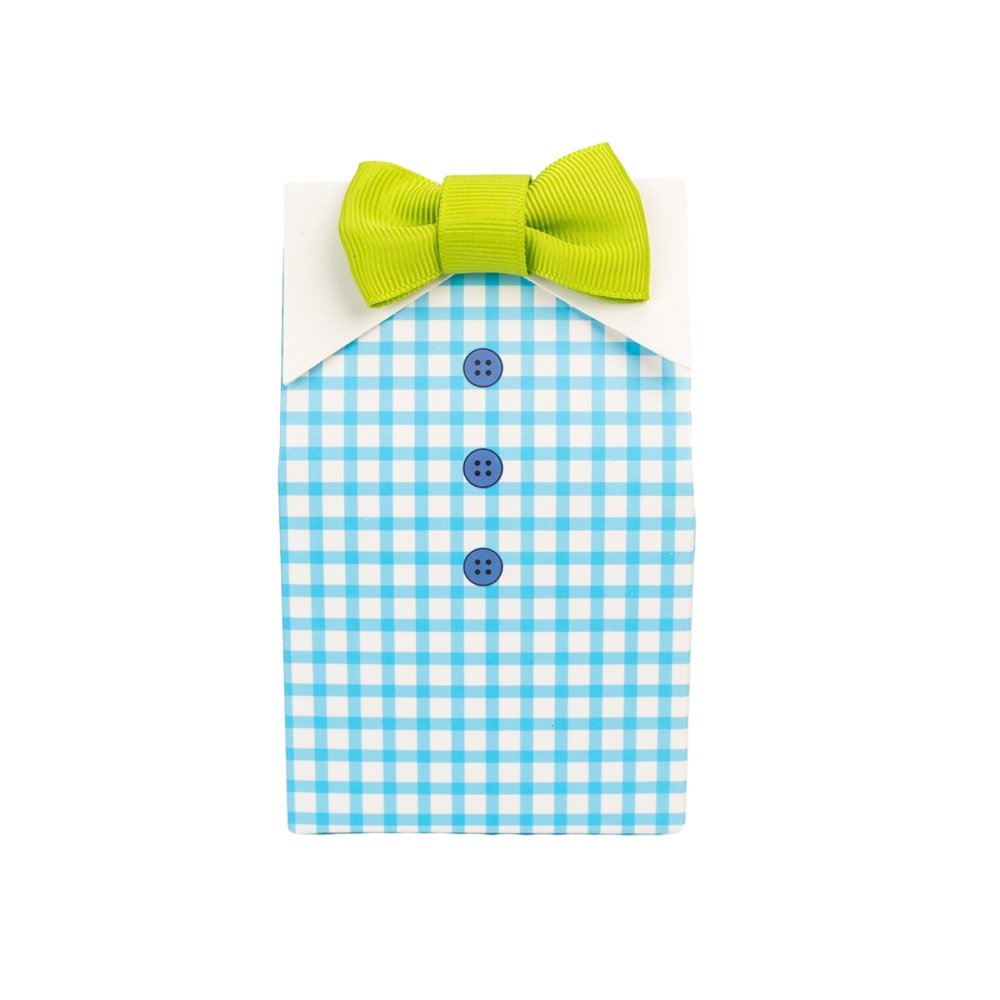 Cutie mică cu papion - albastru (set 50 buc) - CraftUp