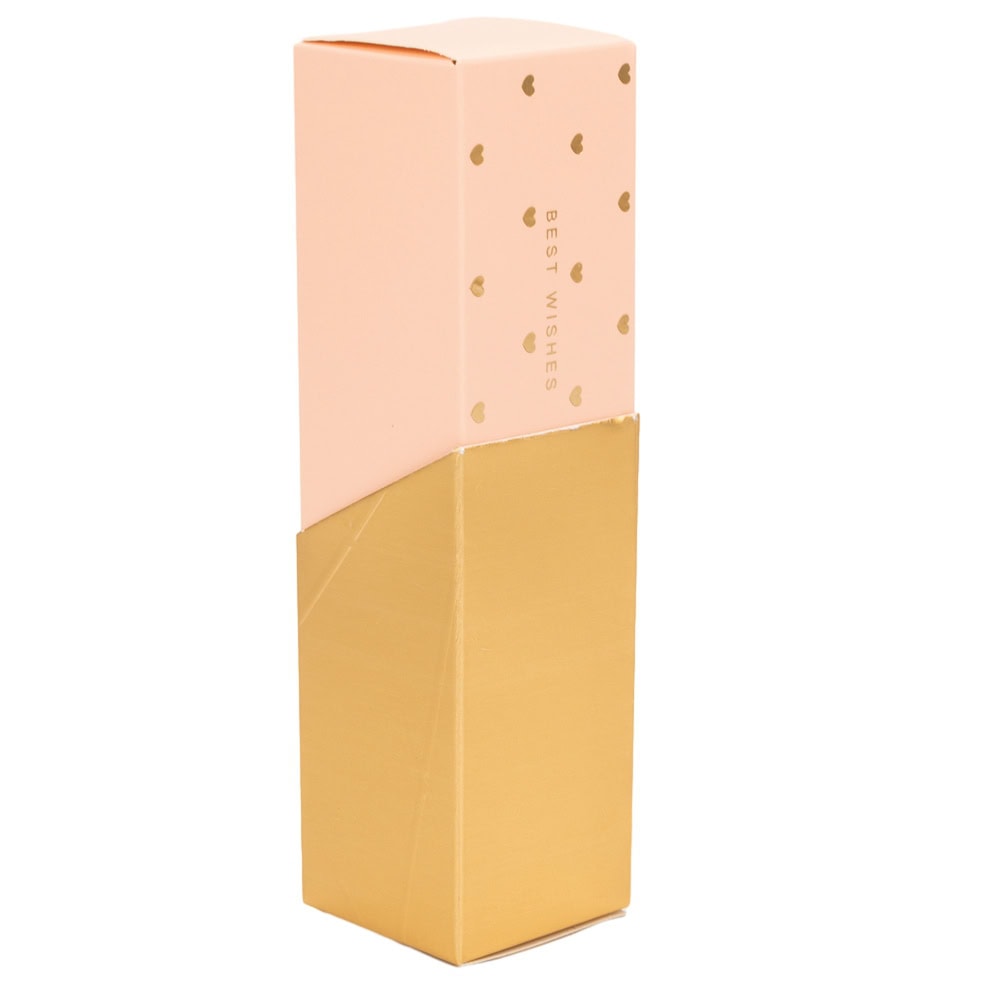 Cutie mică dreptunghiulară în 2 culori cu mesaj Best Wishes - roz/auriu (set 50 buc) - CraftUp