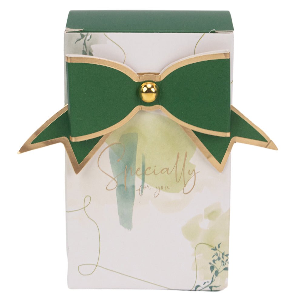 Cutie mică dreptunghiulară Specially for you cu fundă - verde (set 50 buc) - 6.5x4.5x10.5cm - CraftUp