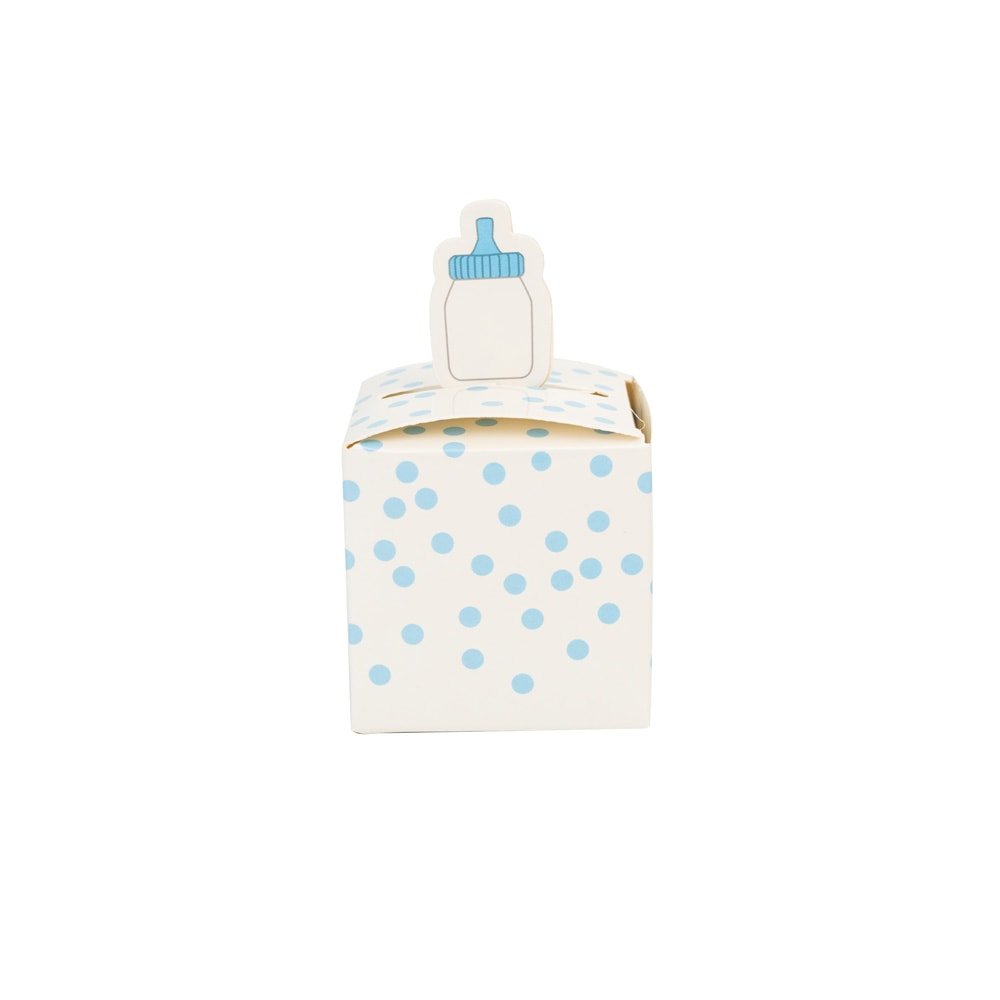 Cutie mică pătrată cu biberon - bleu (set 50 buc) - CraftUp