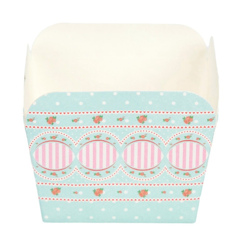 Cutie mică pătrată deschisă cu design - model 3 buline (set 100 buc) - CraftUp