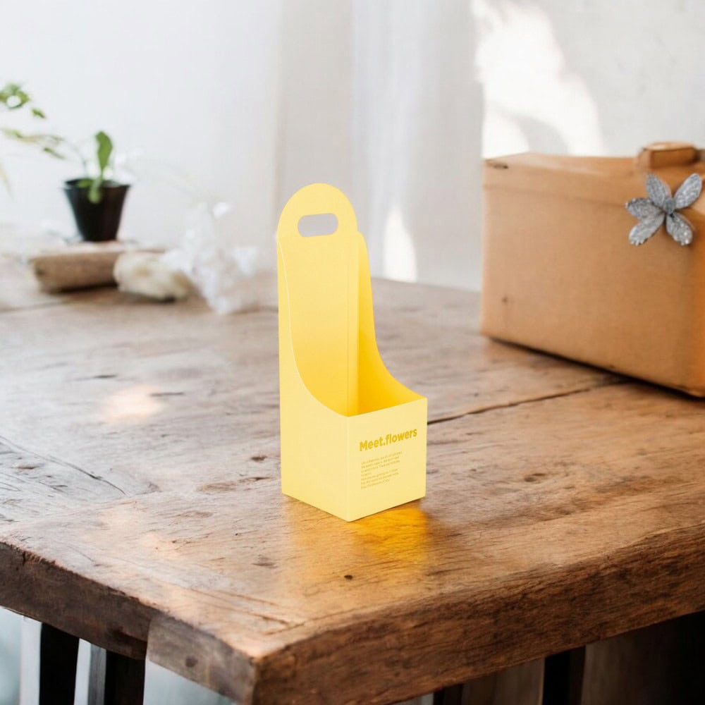 Cutie mică pătrată pentru flori - galben (set 10 buc) - CraftUp