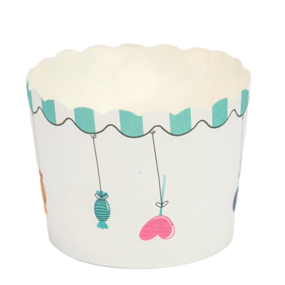 Cutie mică rotundă deschisă cu design - model 1 bomboane (set 50 buc) - CraftUp