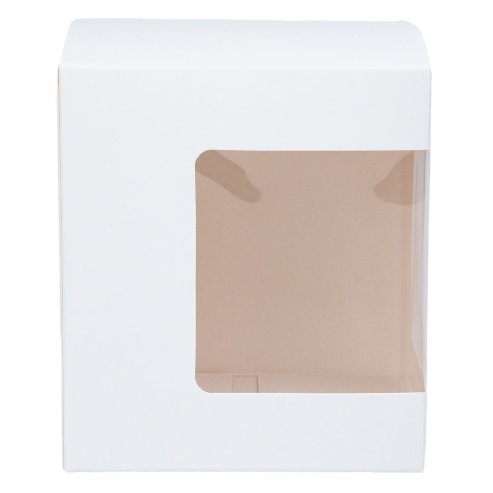 Cutie pătrată din hârtie cu fereastră pe o parte - alb (set 50 buc) 11x10.5x12.4cm - CraftUp