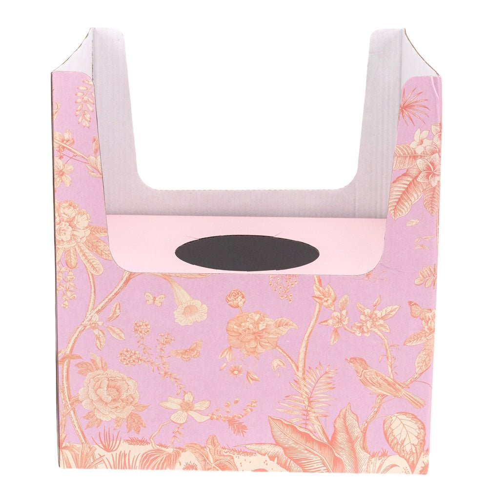 Cutie pătrată pentru ghiveci cu mâner - roz 24x24x26cm - CraftUp