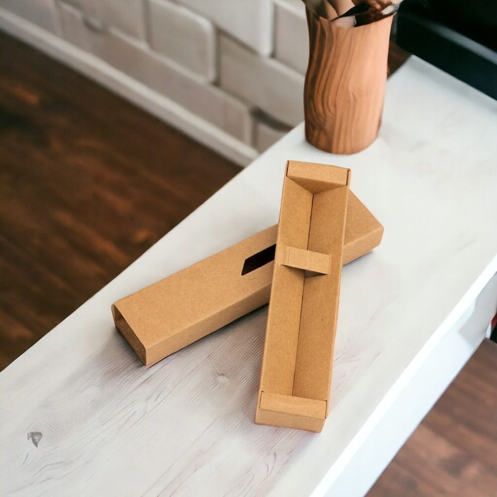 Cutie pentru instrumente de scris cu fereastră - kraft (set 50 buc) - CraftUp