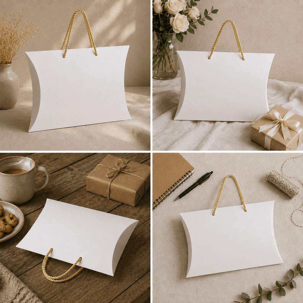 Cutie pernuță cu șnur - alb (set 10 buc) - CraftUp