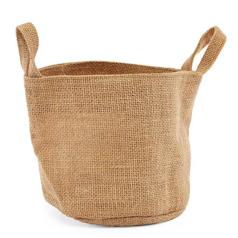 Cutie rotundă din iută cu mânere 17x17x15cm - CraftUp