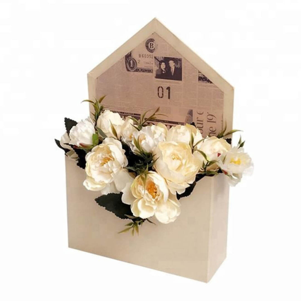 Cutie solidă tip plic - beige ziar - CraftUp