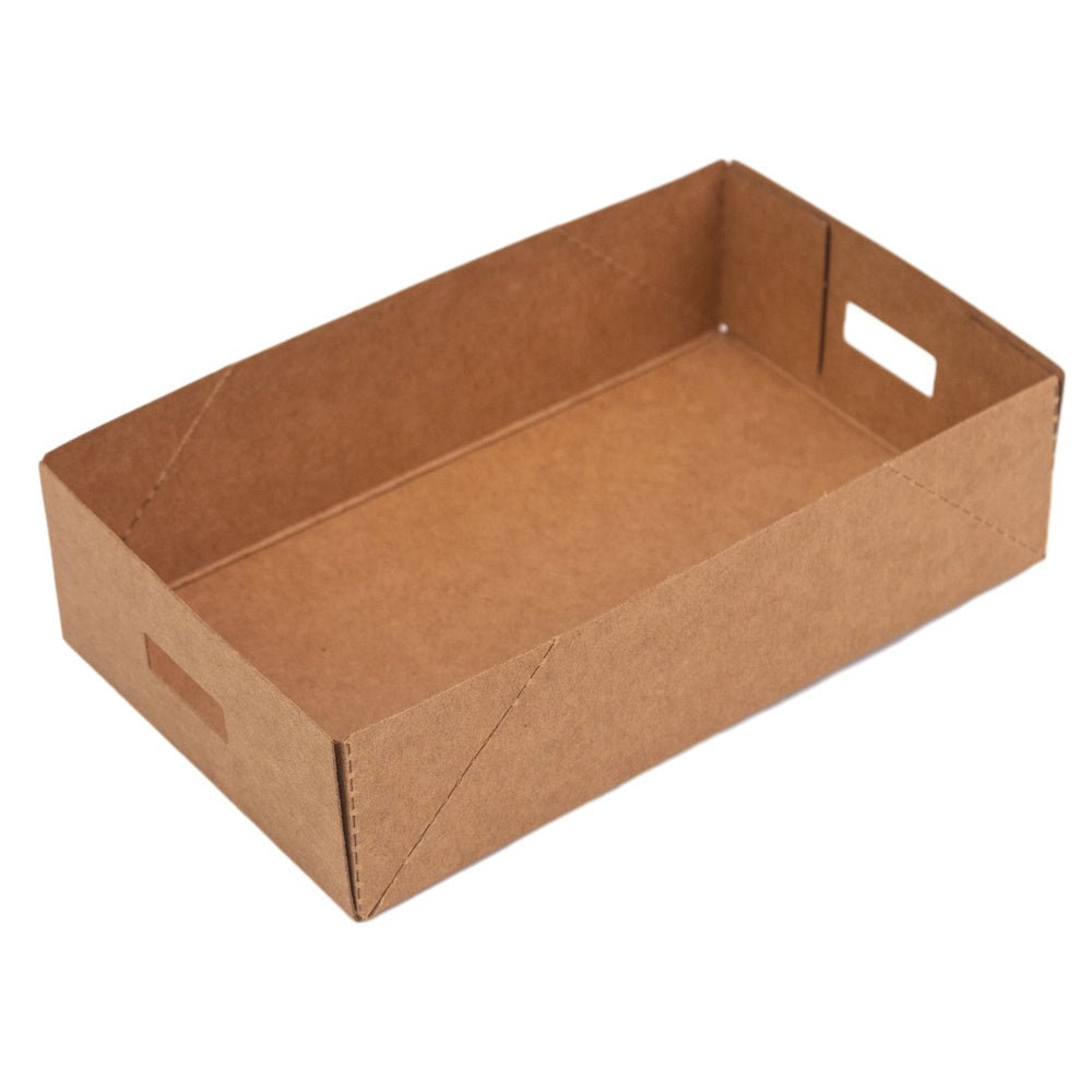 Cutie tavă cu mânere - kraft (set 50 buc) - 12.5x7.5x3.5cm - CraftUp