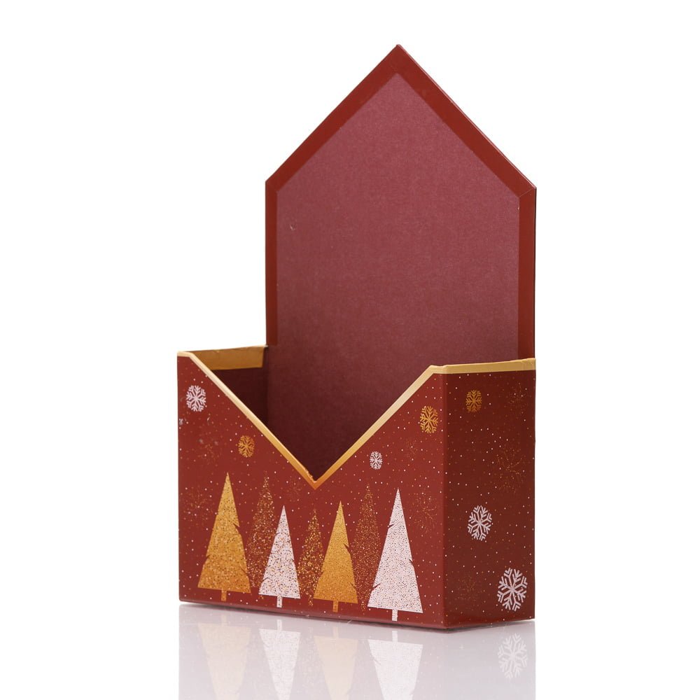 Cutie tip plic de Crăciun - model brazi - CraftUp