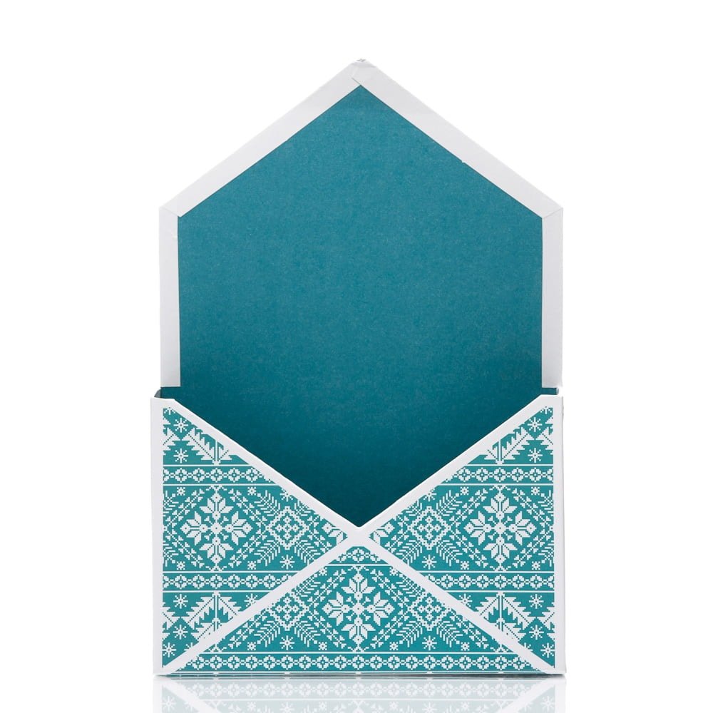 Cutie tip plic de Crăciun – model fulgi de gheață - CraftUp