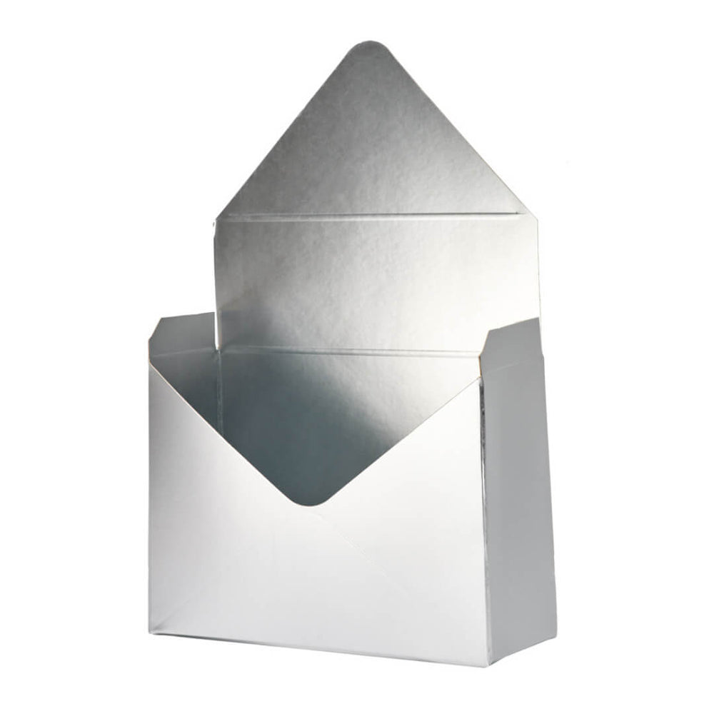 Cutie tip plic lucioasă - argintiu (set 12 buc) - CraftUp