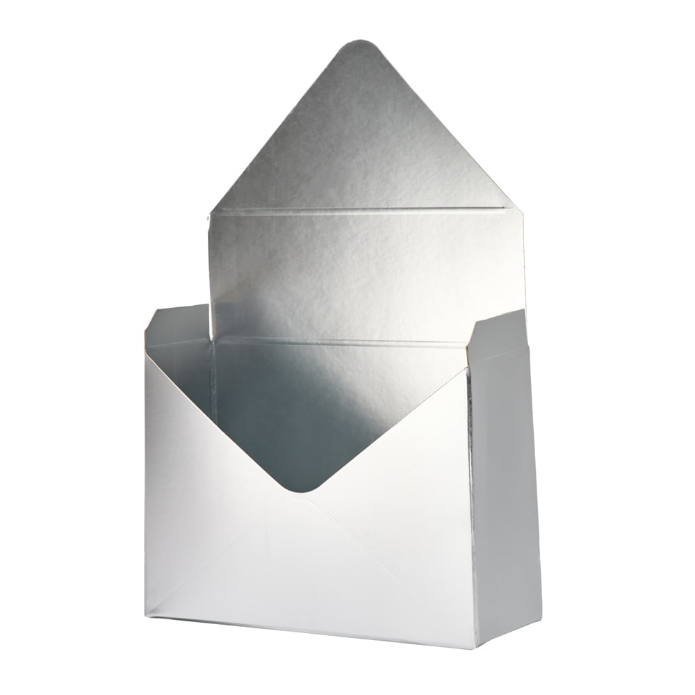 Cutie tip plic lucioasă - argintiu (set 12 buc) - CraftUp