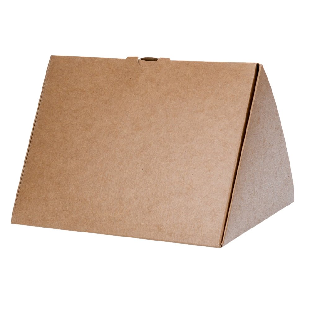 Cutie triunghiulară din hârtie cu 3 compartimente - kraft (set 10 buc) - 18x14x14cm - CraftUp