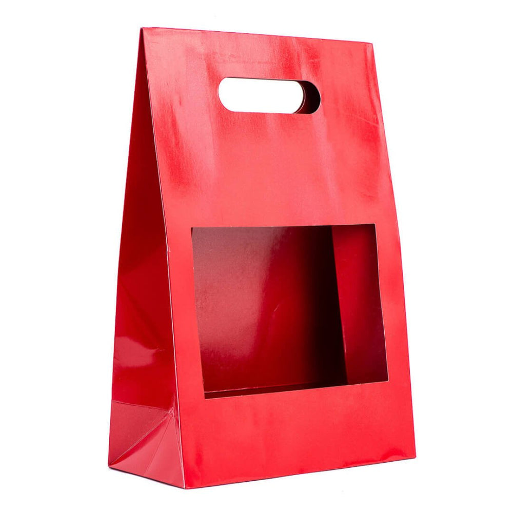 Cutii cu fereastră și mâner - roșu (set 5 buc) - CraftUp