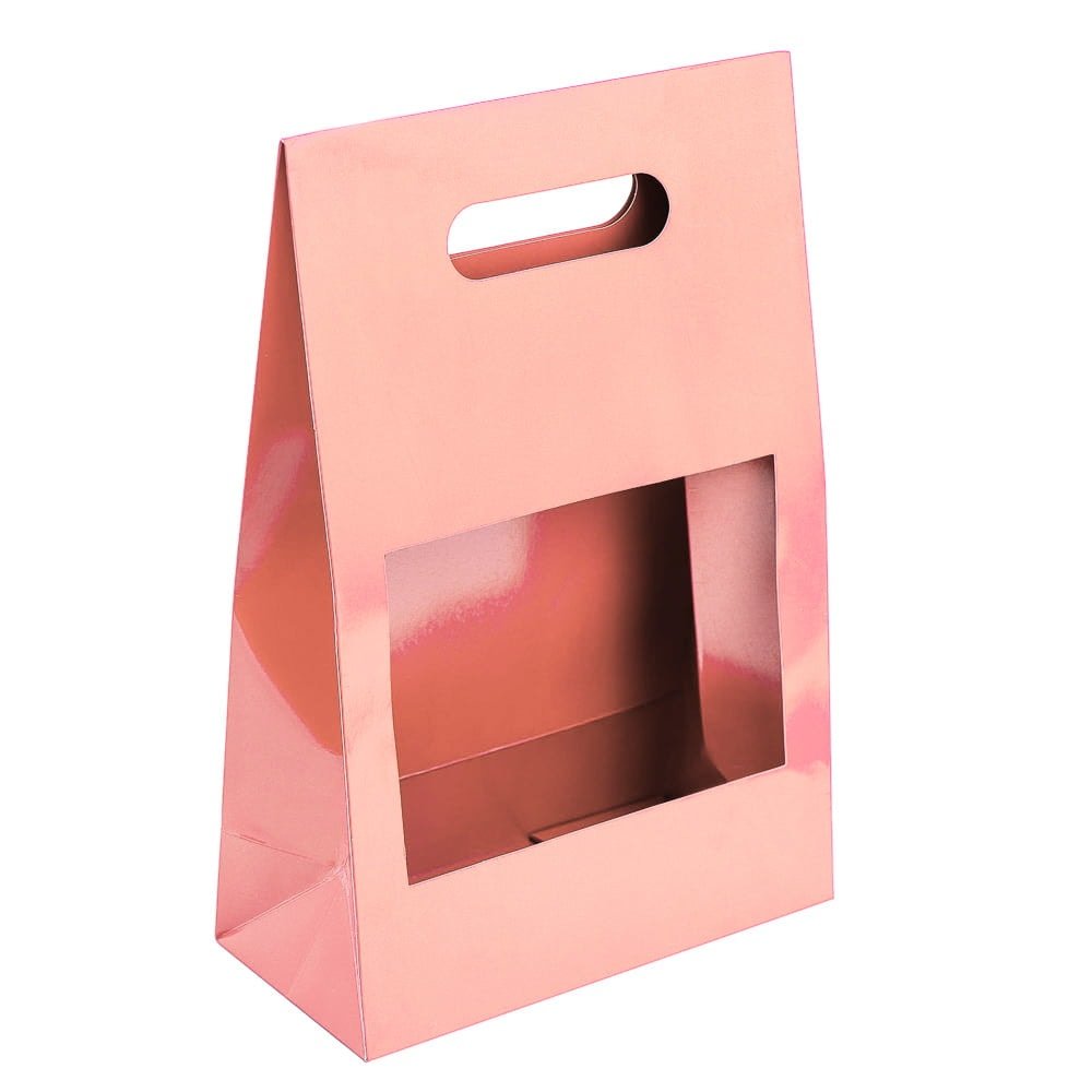 Cutii cu fereastră și mâner - roz (set 5 buc) - CraftUp