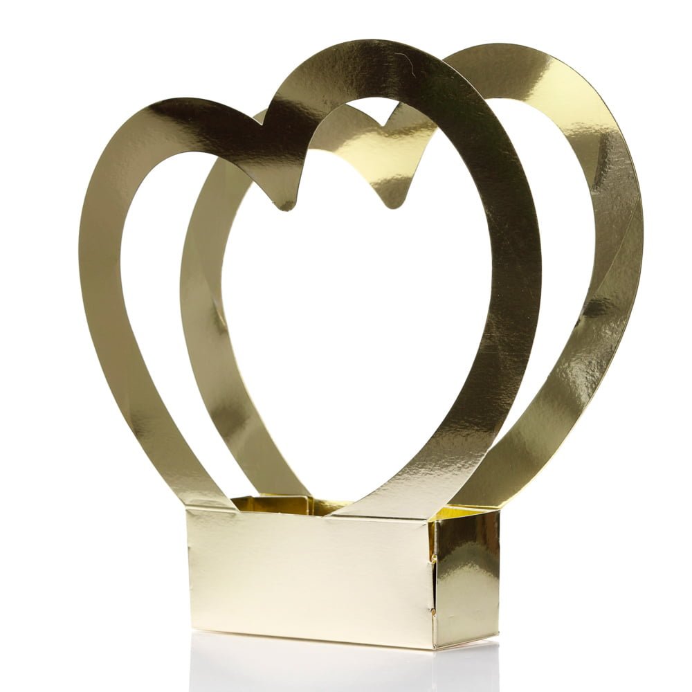 Cutii cu mâner inimă - auriu (set 10 buc) - CraftUp