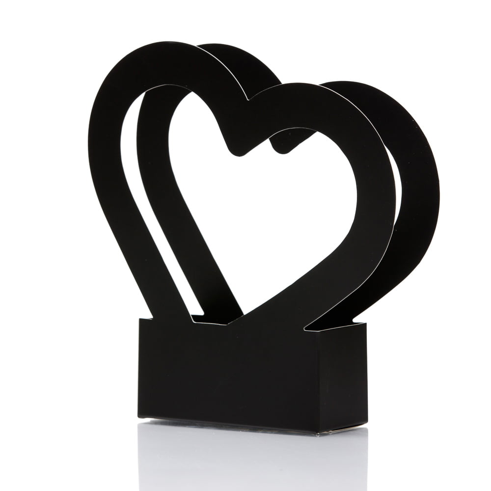 Cutii cu mâner inimă - negru (set 10 buc) - CraftUp