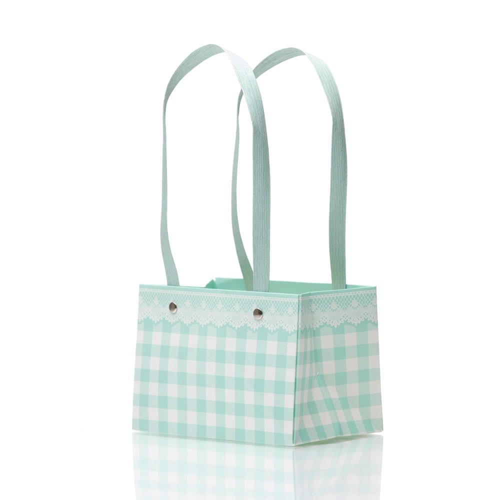 Cutii cu mâner model picnic - turcoaz (set 4 buc) - CraftUp