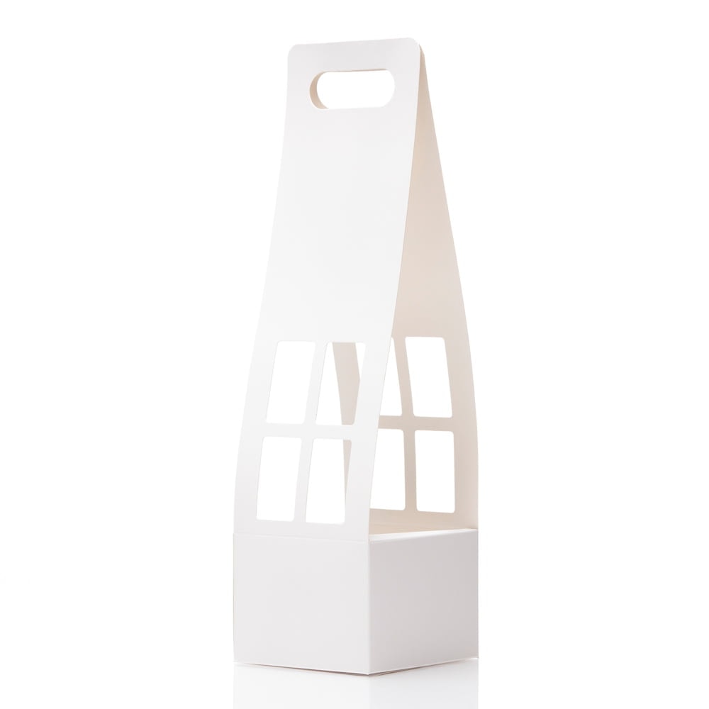 Cutii cu mâner tip căsuță - alb (set 10 buc) - CraftUp