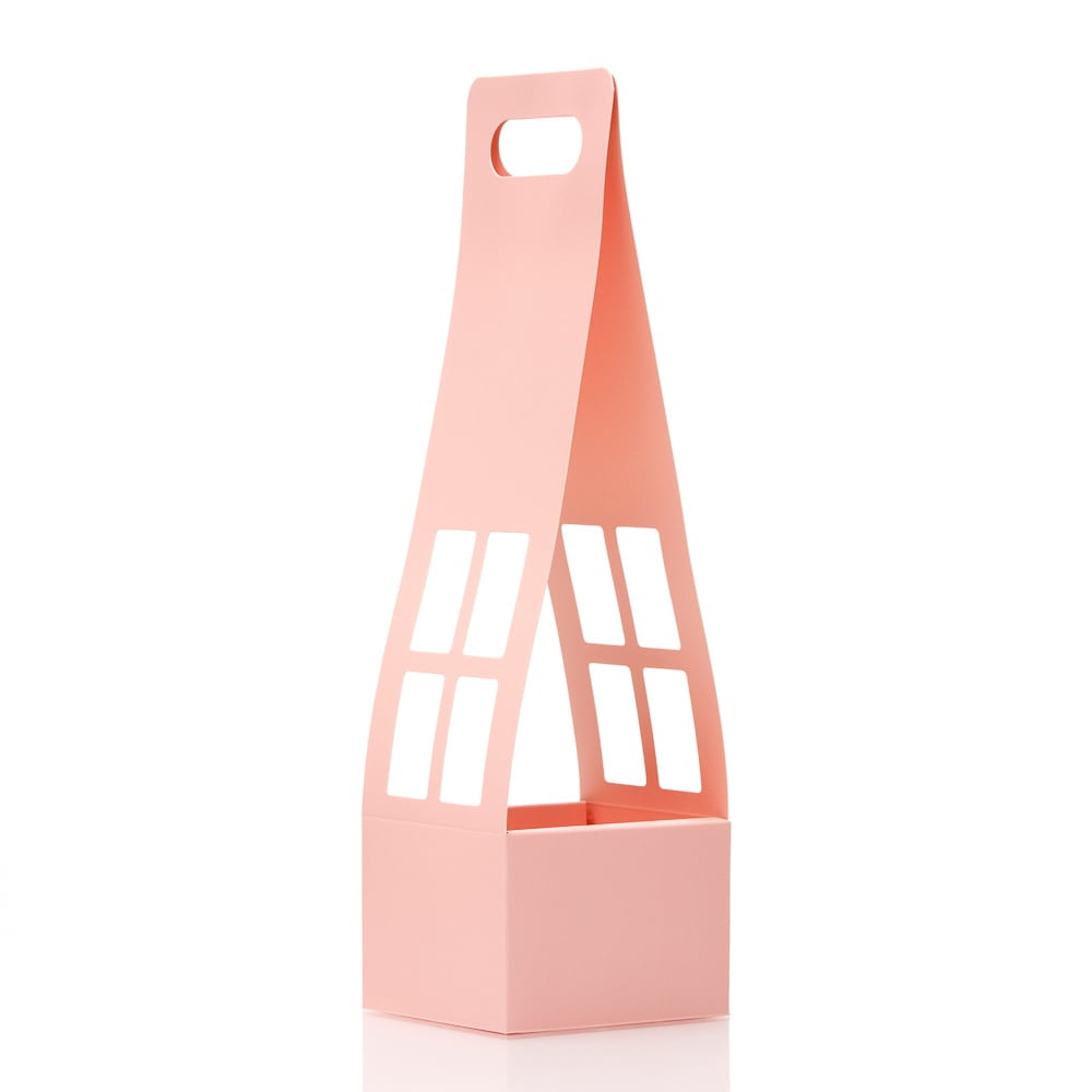 Cutii cu mâner tip căsuță - roz (set 10 buc) - CraftUp