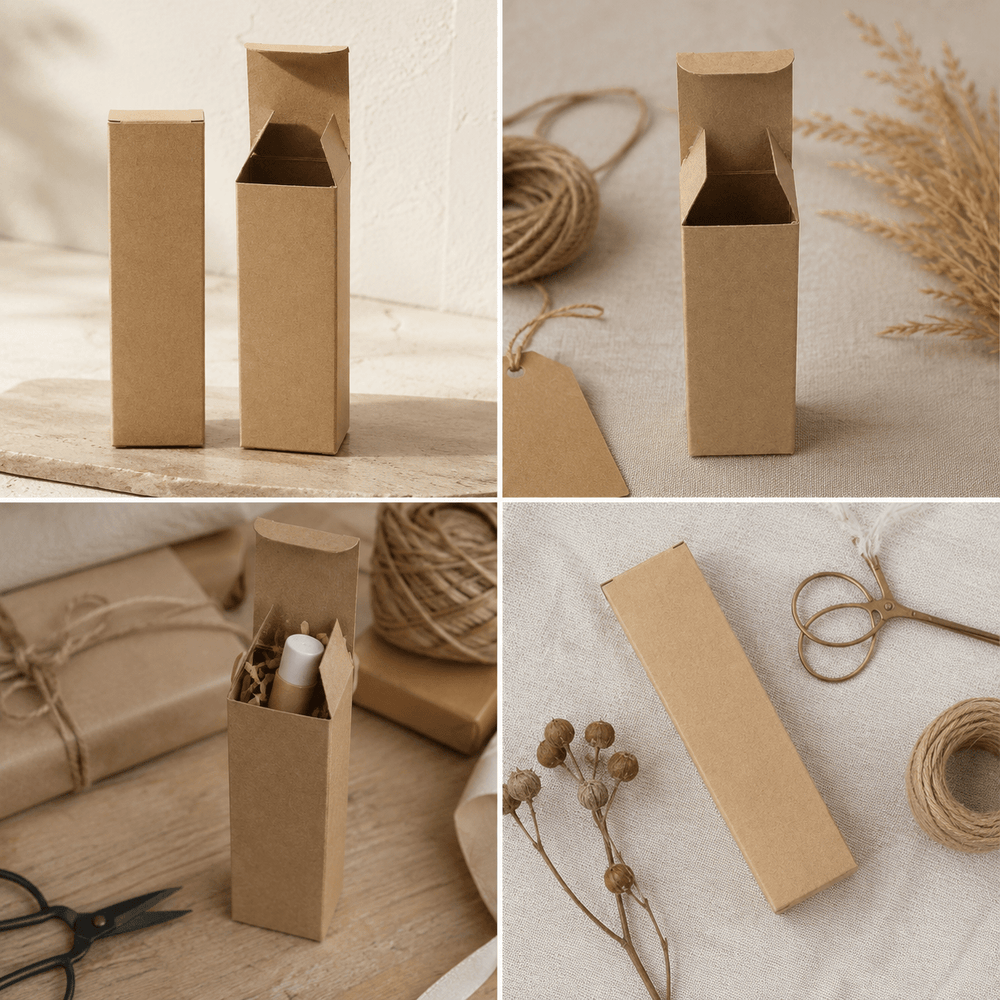 Cutii înalte cu clapetă - kraft (set 50 buc) - CraftUp