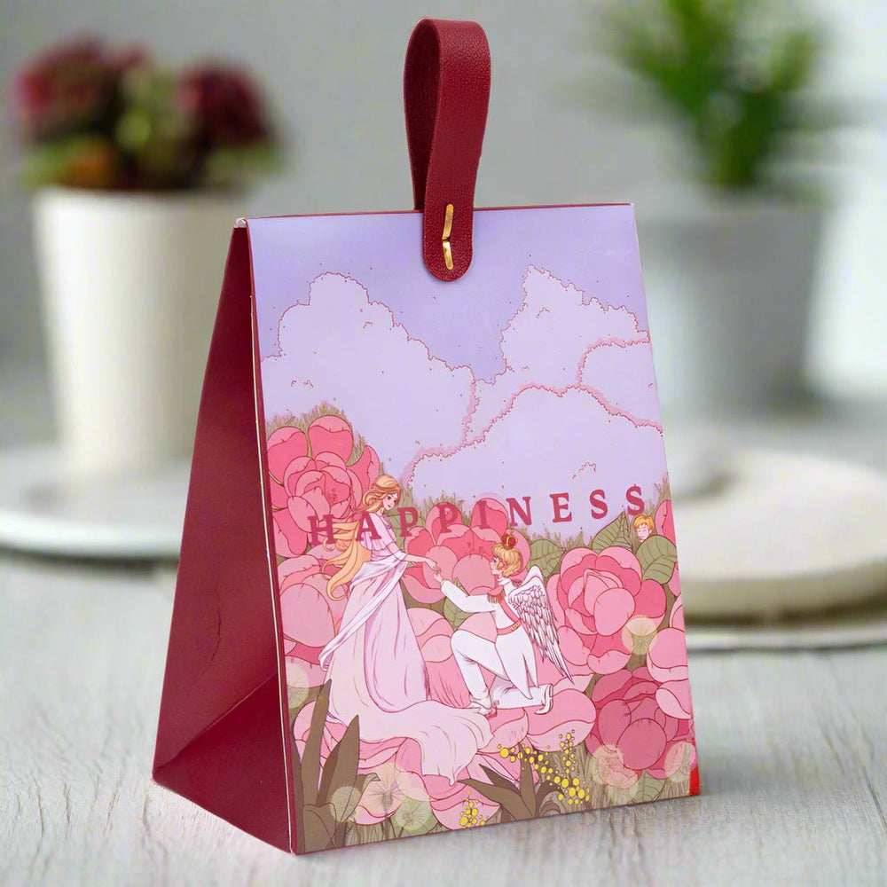 Cutii model floral și mâner din piele (set 50 buc) - CraftUp