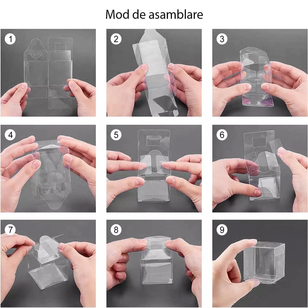 Cutii plastic - Transparente (set 50 buc) - CraftUp